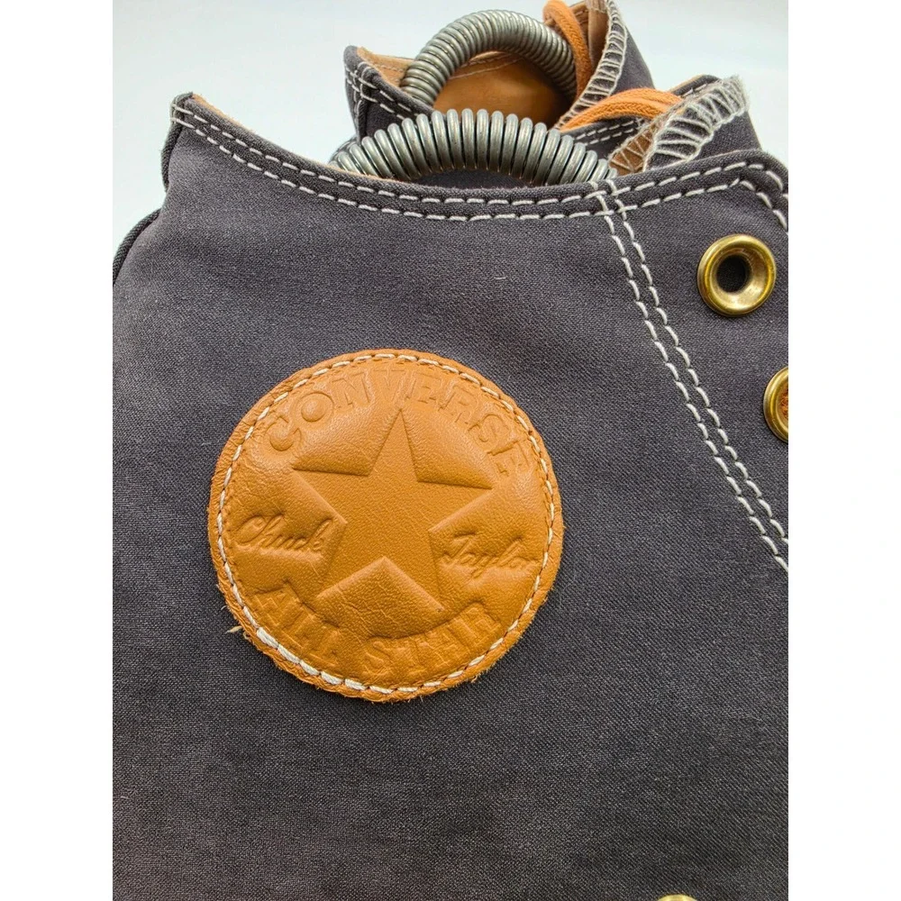 Converse Chuck Taylor All Star Lux Wedge Sneakers Grey Tan Canvas High Top Shoes - Picture 7 of 10